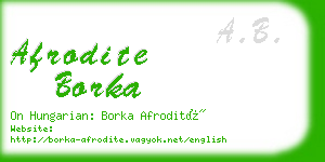 afrodite borka business card